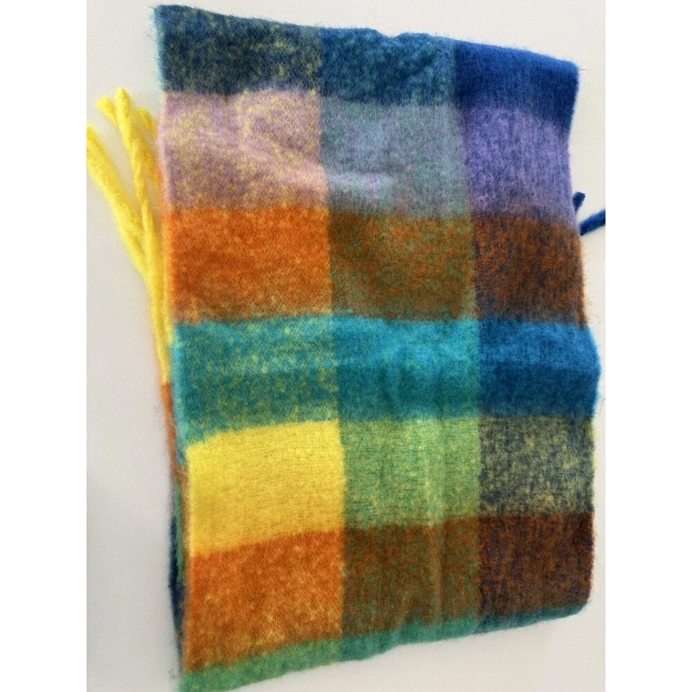 Winter Thick Warm Scarf Women Cashmere Shawl Wraps Pashmina Neckerchief rainbow